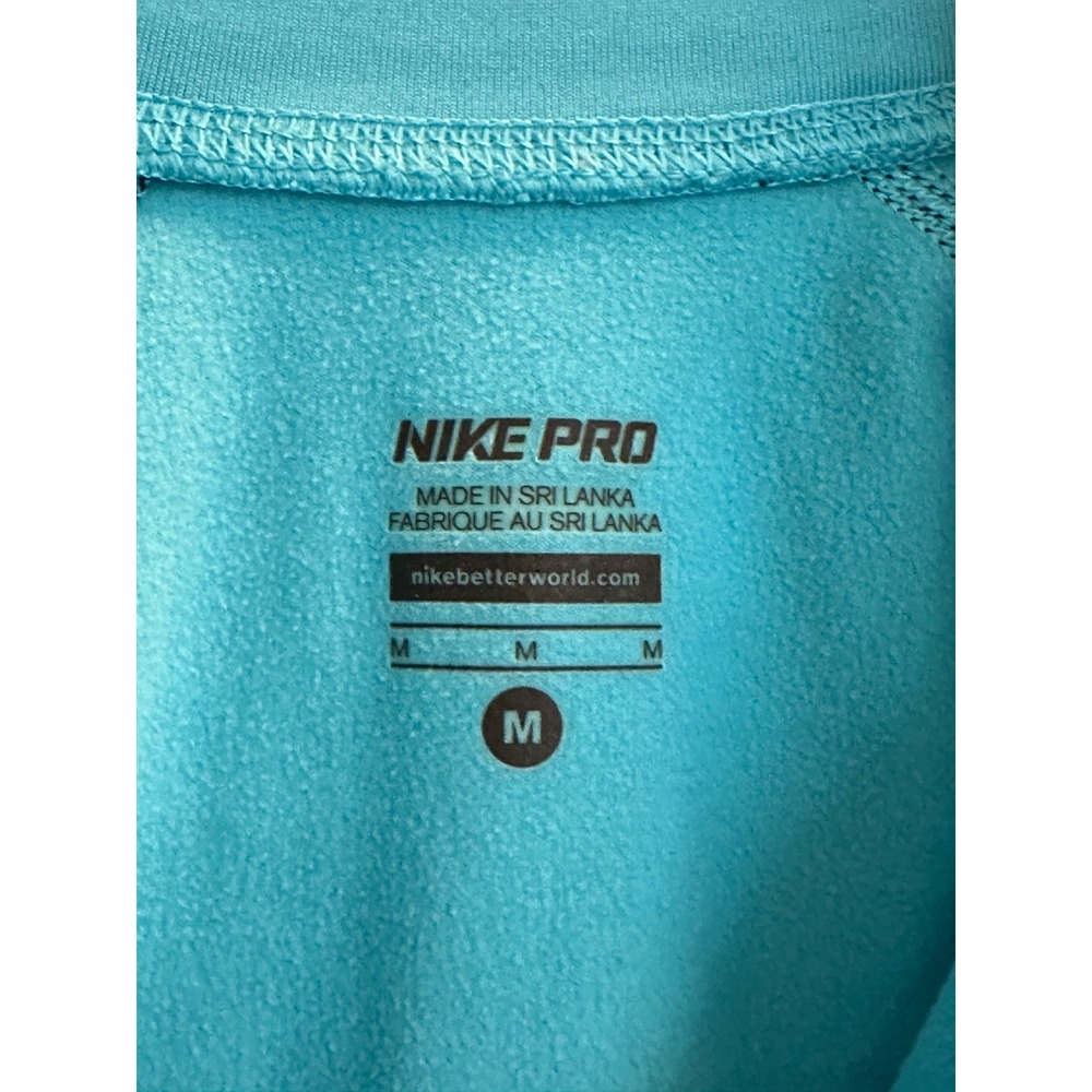 Nike Pro Womens Blue Black Dot Pattern Quarter Zip Long Sleeve Training Top M - Picture 3 of 10